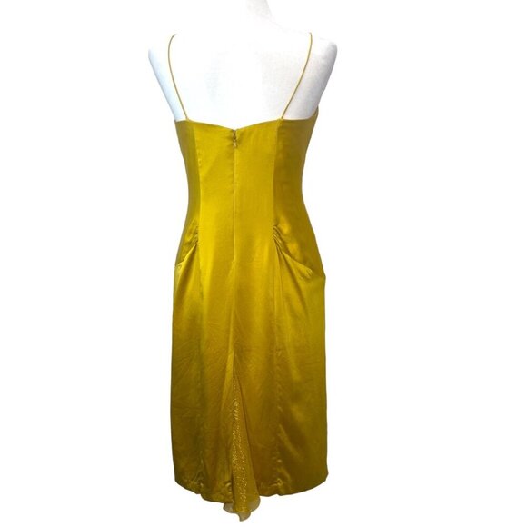 Nicole Miller Collection Silk Evening Sundress Gold Yellow Ladies Size 6 - Picture 3 of 8